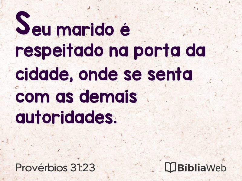 Provérbios 31:23 em imagem para compartilhar