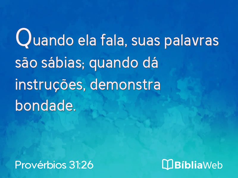Provérbios 31:26 em imagem para compartilhar