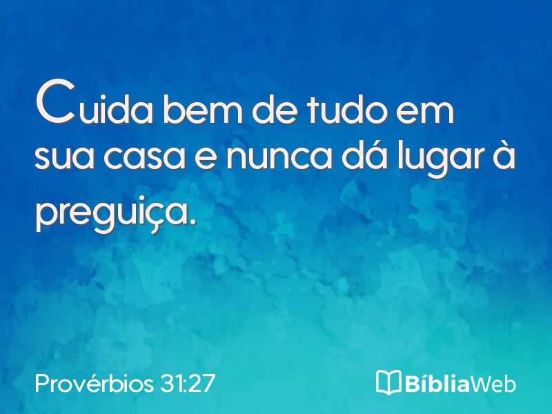 Provérbios 31:27 em imagem para compartilhar
