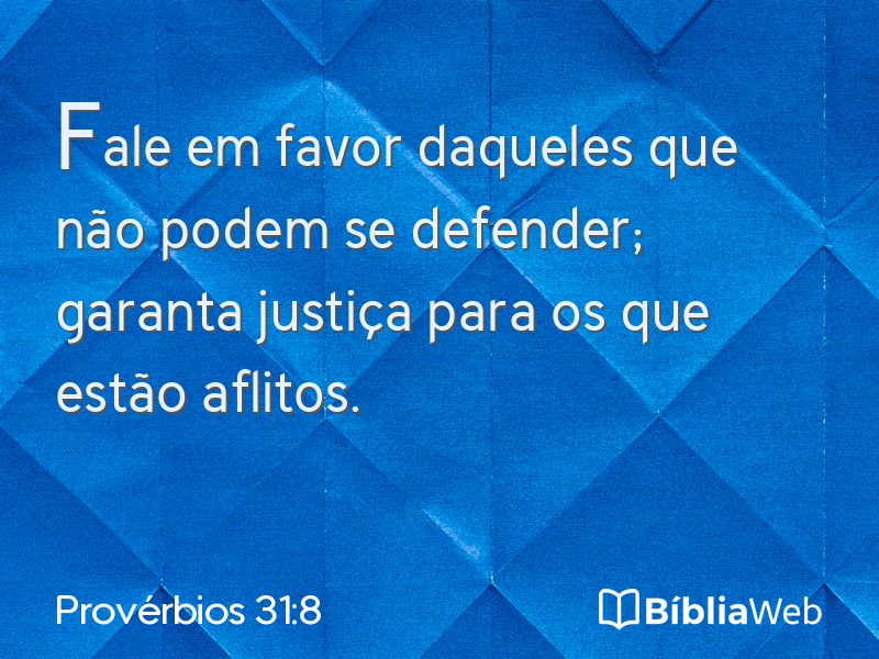 Provérbios 31:8 em imagem para compartilhar