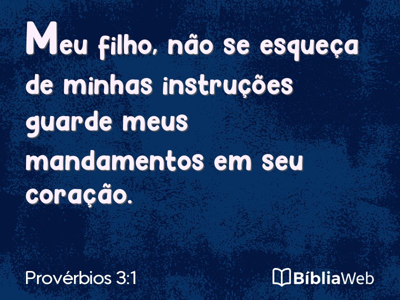 Provérbios 3:1 em imagem para compartilhar