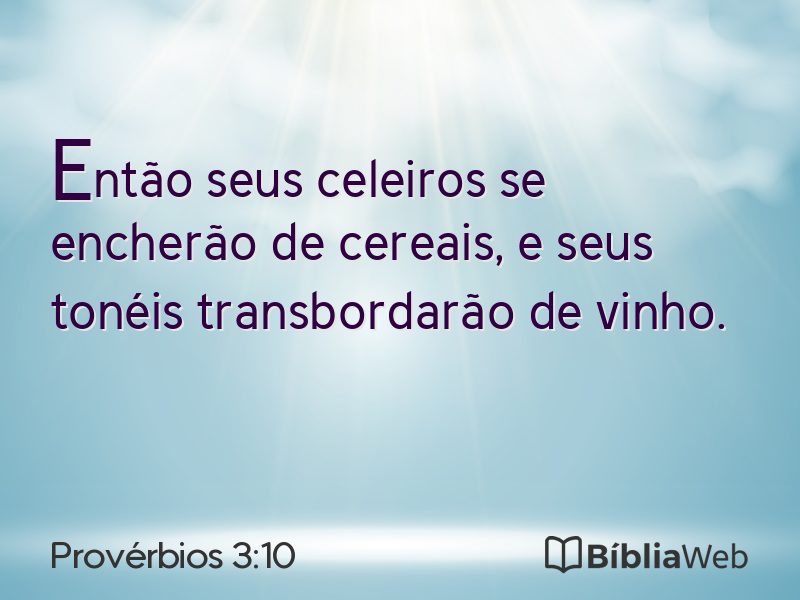 Provérbios 3:10 em imagem para compartilhar