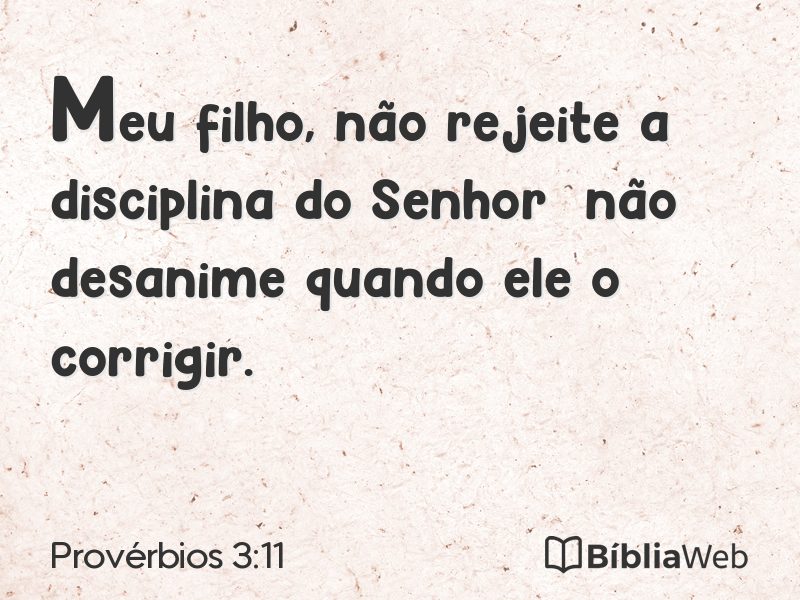 Provérbios 3:11 em imagem para compartilhar