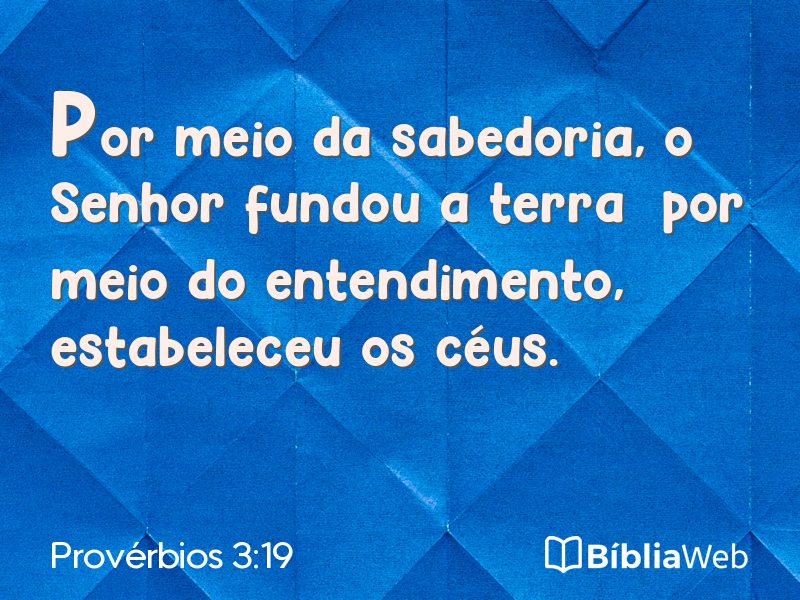 Provérbios 3:19 em imagem para compartilhar