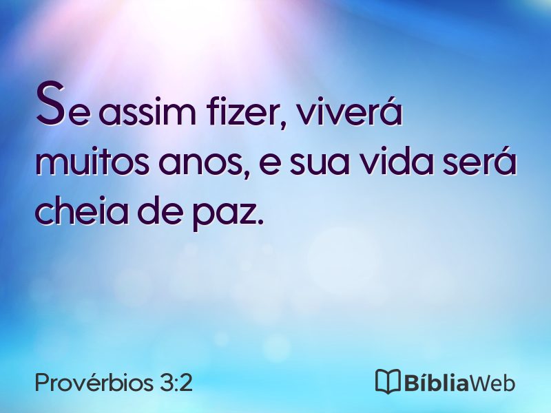 Provérbios 3:2 em imagem para compartilhar