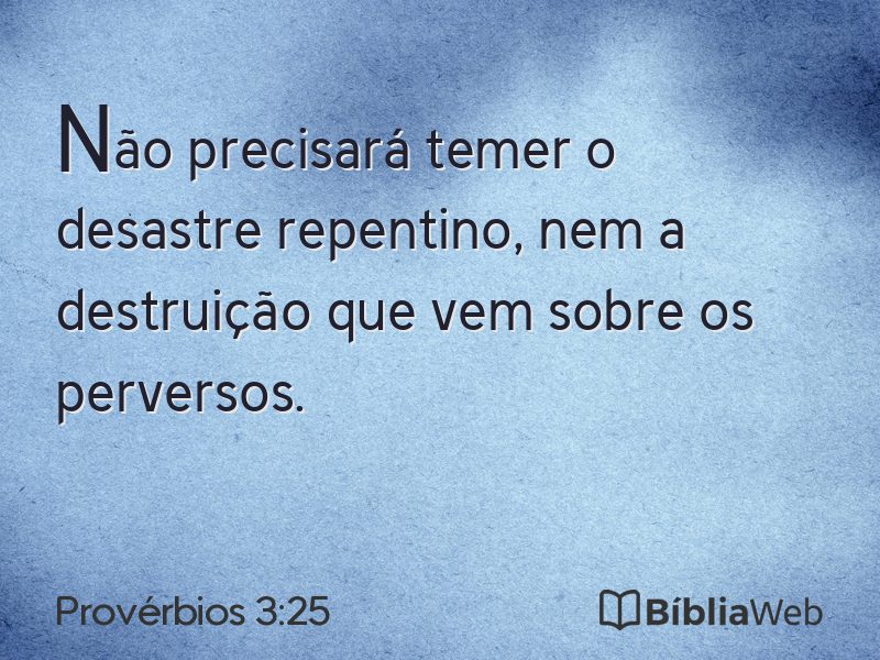 Provérbios 3:25 em imagem para compartilhar