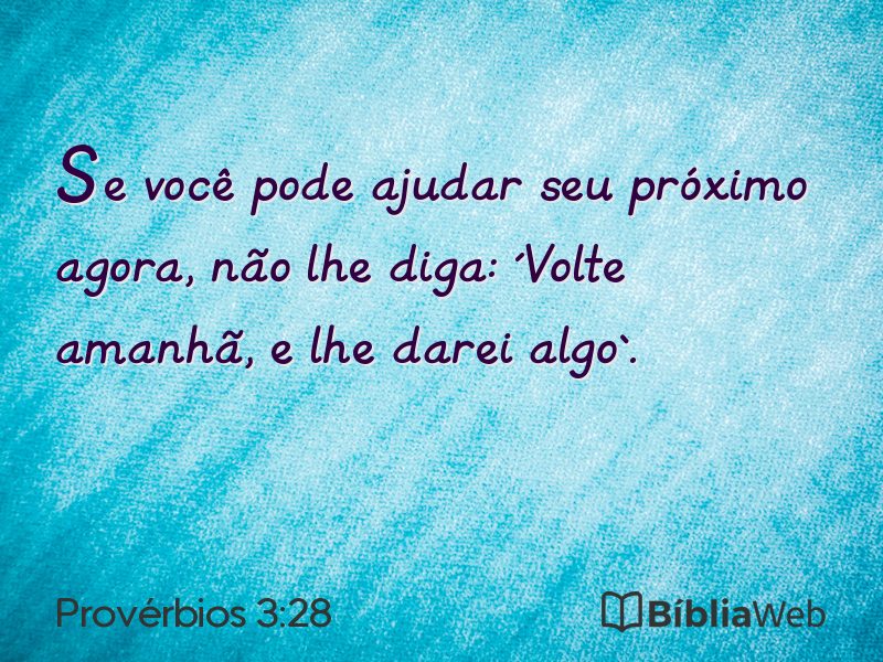 Provérbios 3:28 em imagem para compartilhar