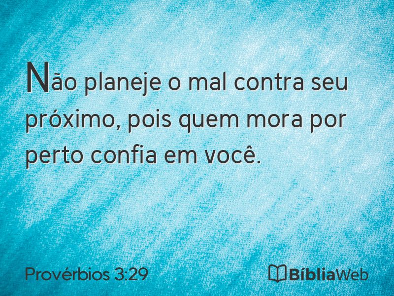 Provérbios 3:29 em imagem para compartilhar