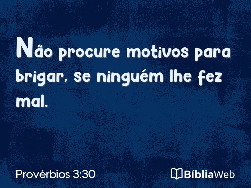 Provérbios 3:30 em imagem para compartilhar