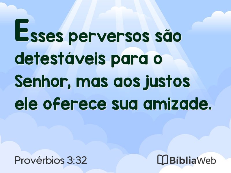 Provérbios 3:32 em imagem para compartilhar