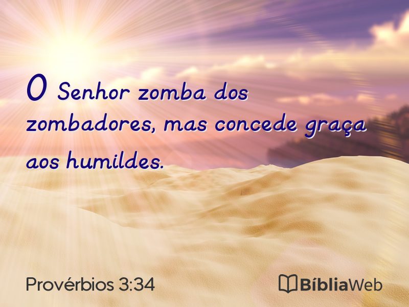 Provérbios 3:34 em imagem para compartilhar