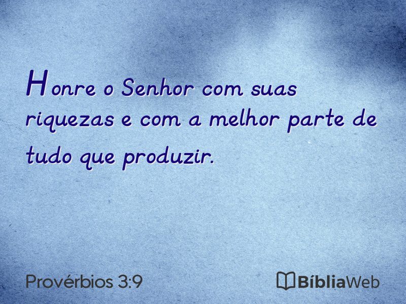 Provérbios 3:9 em imagem para compartilhar