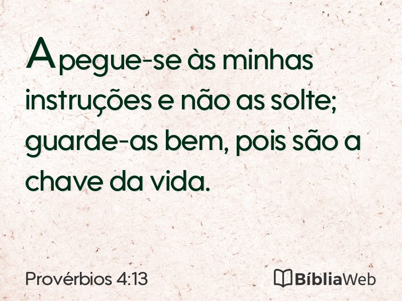 Provérbios 4:13 em imagem para compartilhar