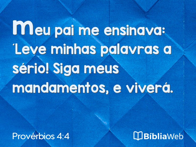Provérbios 4:4 em imagem para compartilhar