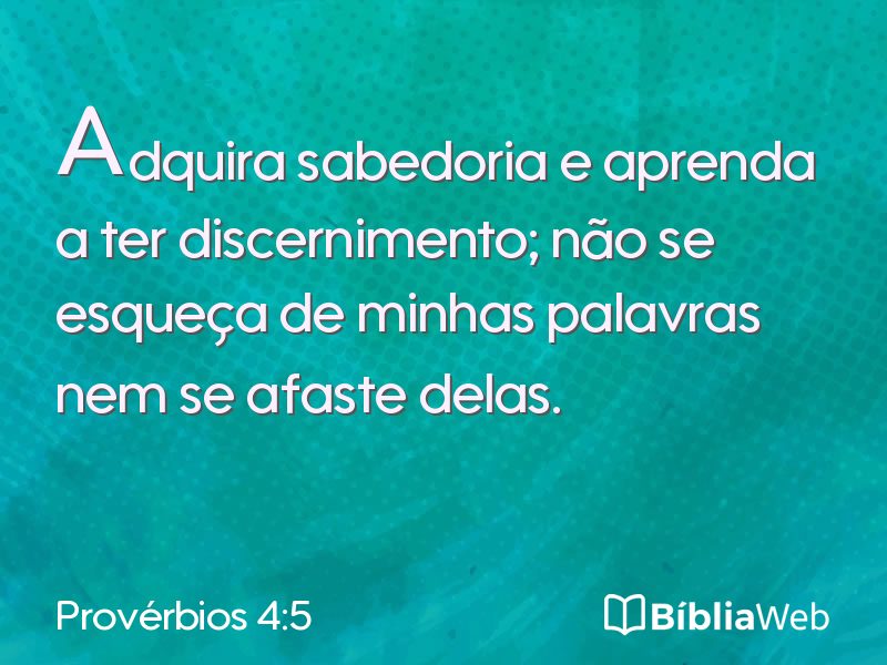 Provérbios 4:5 em imagem para compartilhar