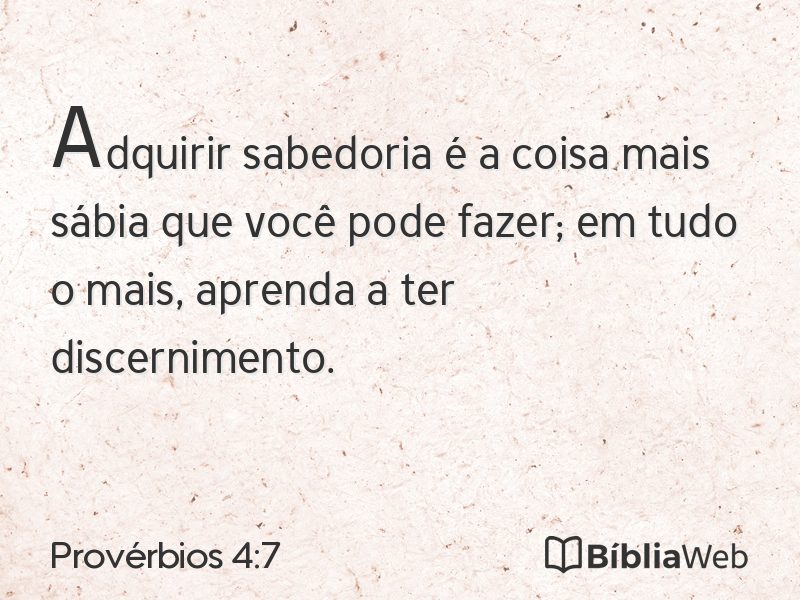 Provérbios 4:7 em imagem para compartilhar