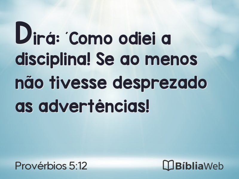 Provérbios 5:12 em imagem para compartilhar