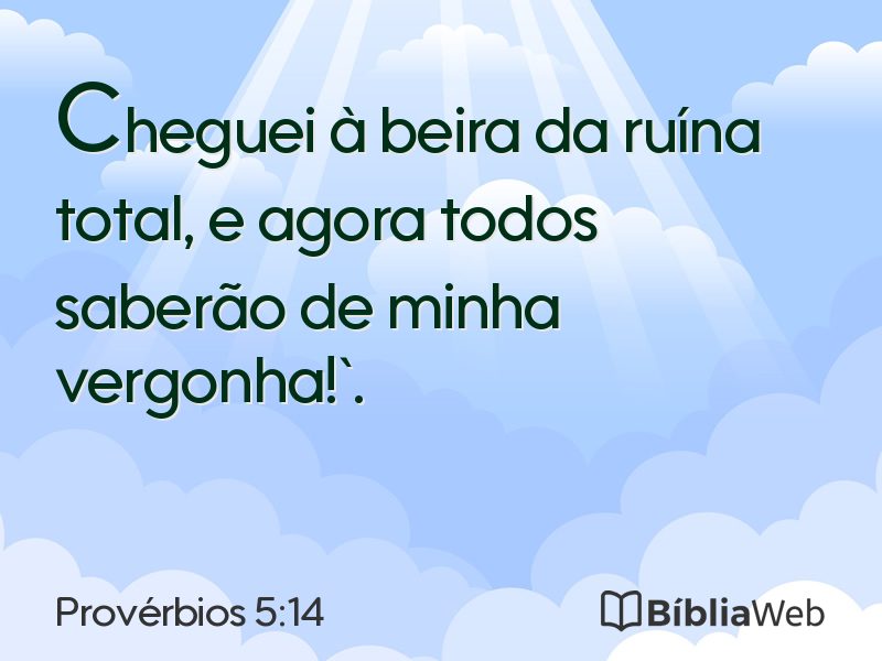 Provérbios 5:14 em imagem para compartilhar
