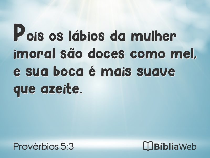 Provérbios 5:3 em imagem para compartilhar