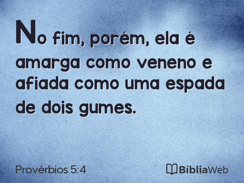 Provérbios 5:4 em imagem para compartilhar
