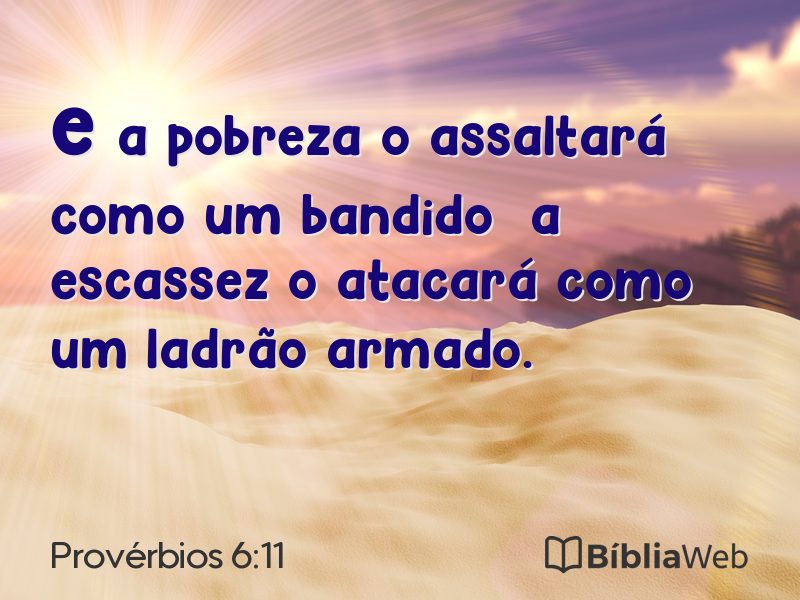 Provérbios 6:11 em imagem para compartilhar