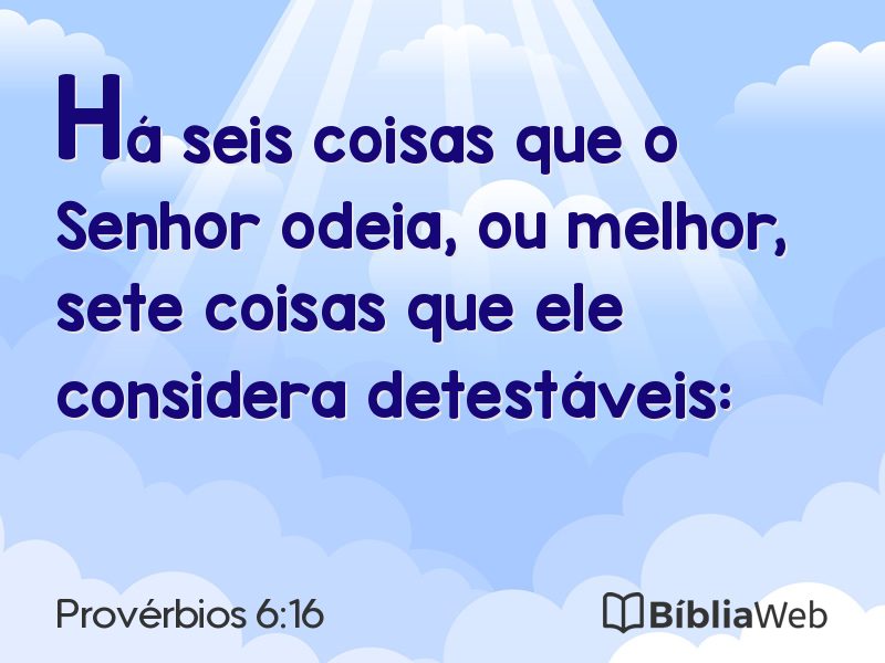 Provérbios 6:16 em imagem para compartilhar