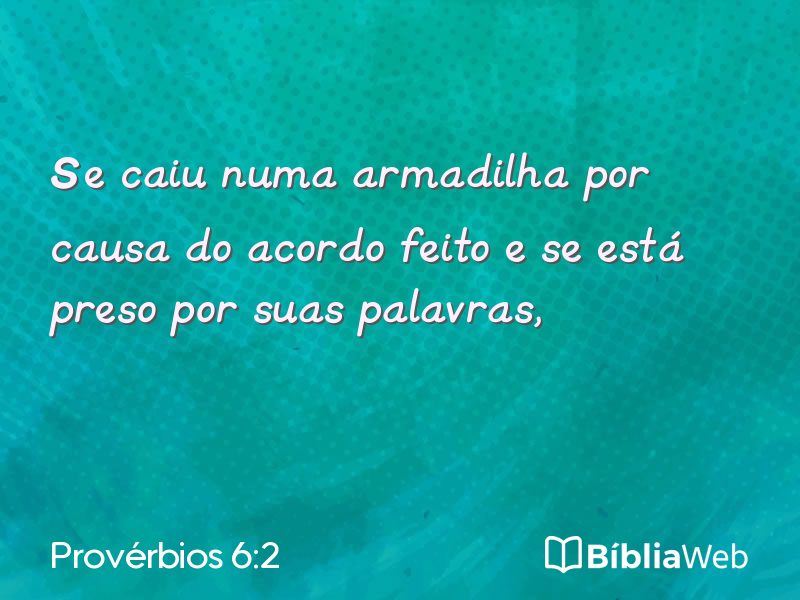 Provérbios 6:2 em imagem para compartilhar