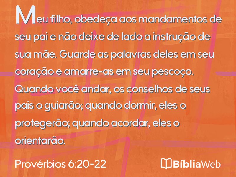 Provérbios 6:20-22 em imagem para compartilhar