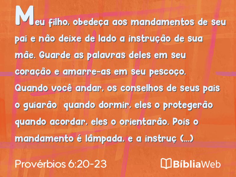 Provérbios 6:20-23 em imagem para compartilhar
