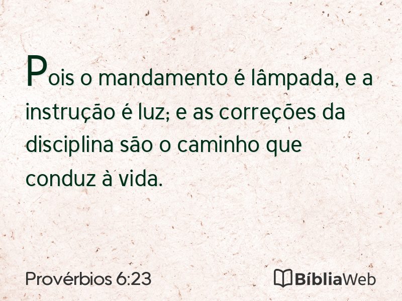 Provérbios 6:23 em imagem para compartilhar