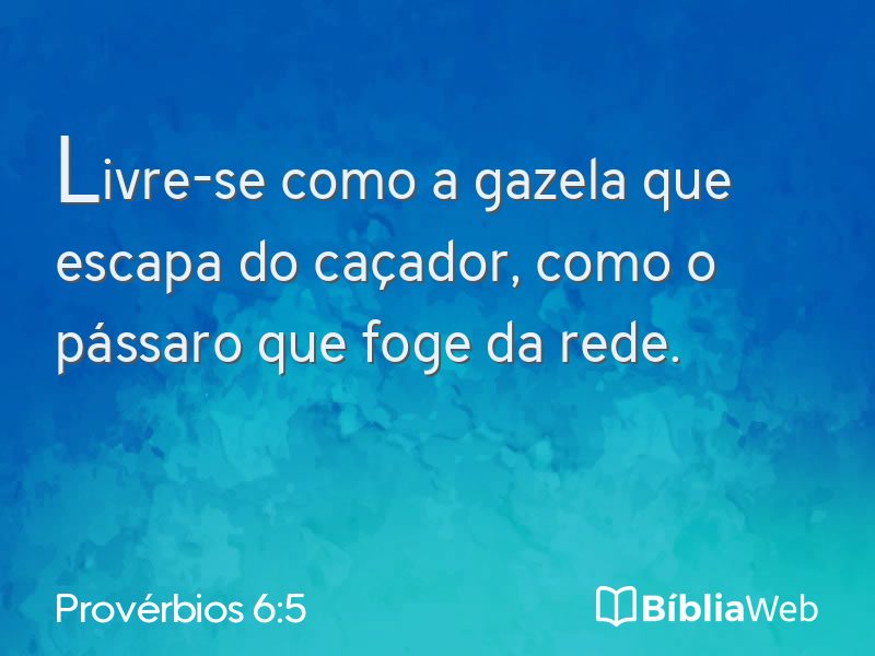 Provérbios 6:5 em imagem para compartilhar
