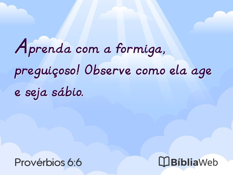 Provérbios 6:6 em imagem para compartilhar