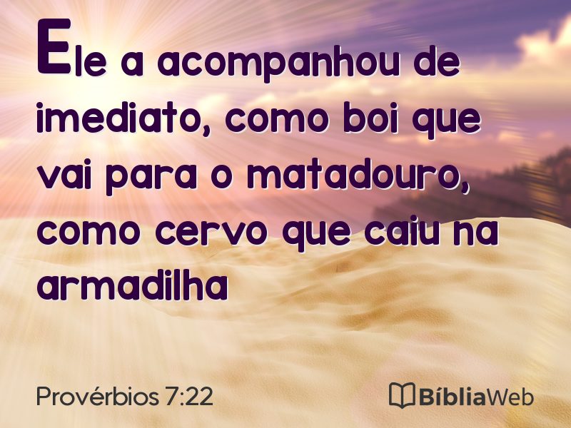 Provérbios 7:22 em imagem para compartilhar