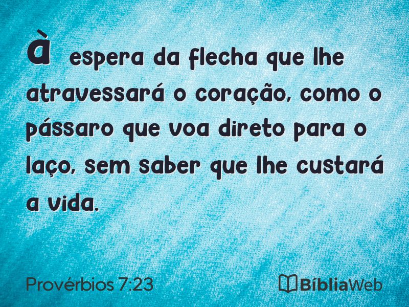 Provérbios 7:23 em imagem para compartilhar