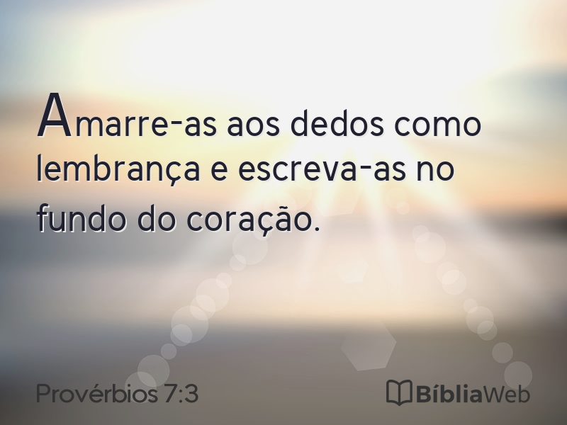 Provérbios 7:3 em imagem para compartilhar