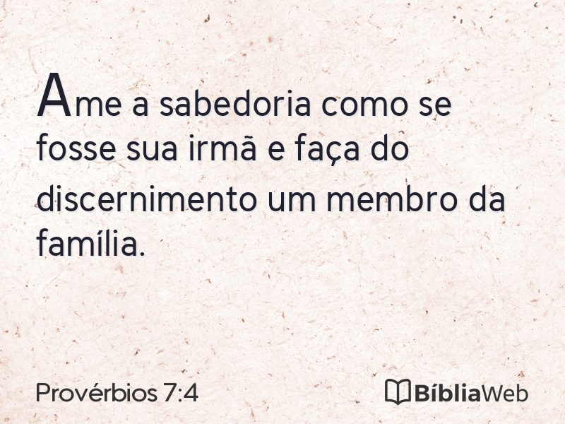 Provérbios 7:4 em imagem para compartilhar