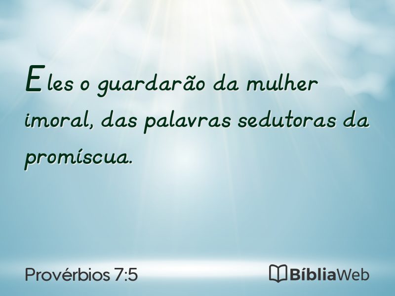 Provérbios 7:5 em imagem para compartilhar