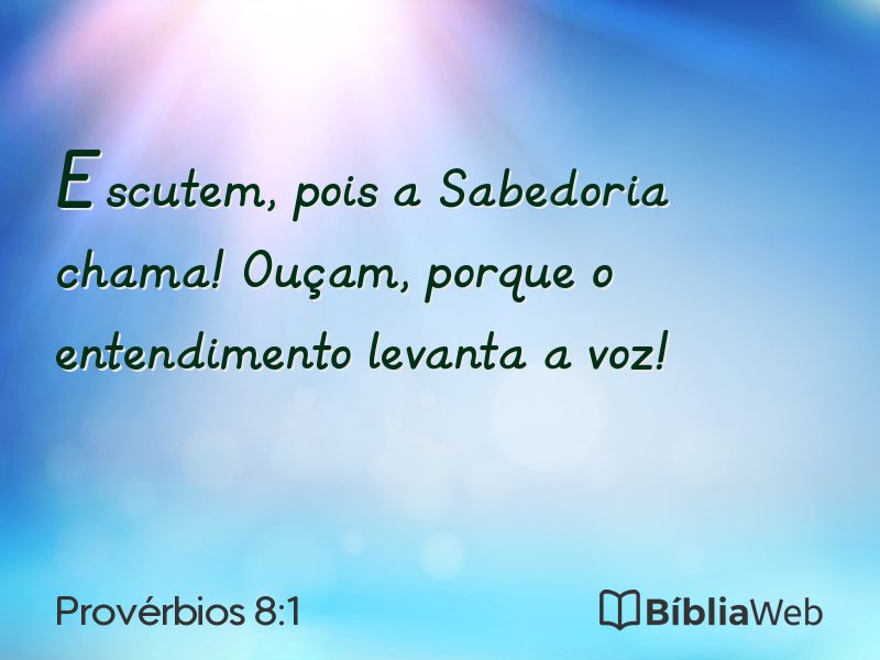 Provérbios 8:1 em imagem para compartilhar
