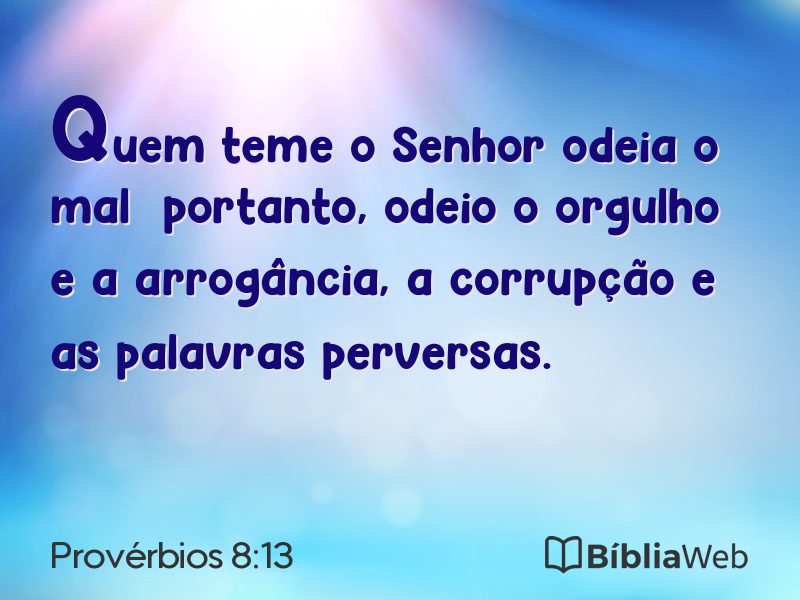 Provérbios 8:13 em imagem para compartilhar