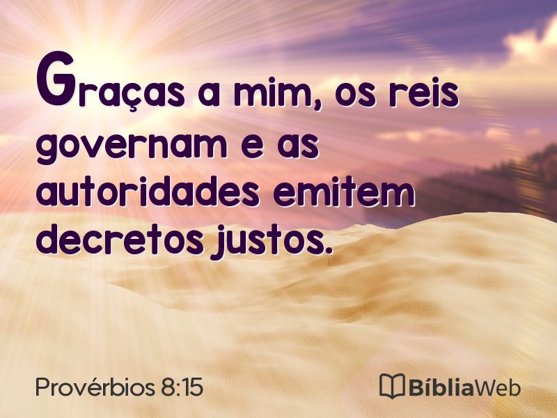 Provérbios 8:15 em imagem para compartilhar