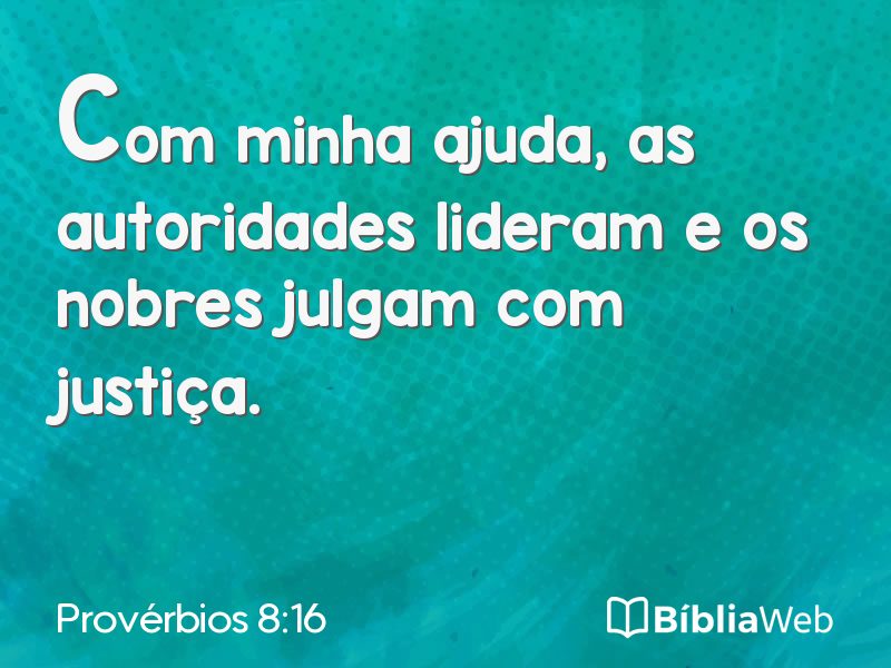 Provérbios 8:16 em imagem para compartilhar