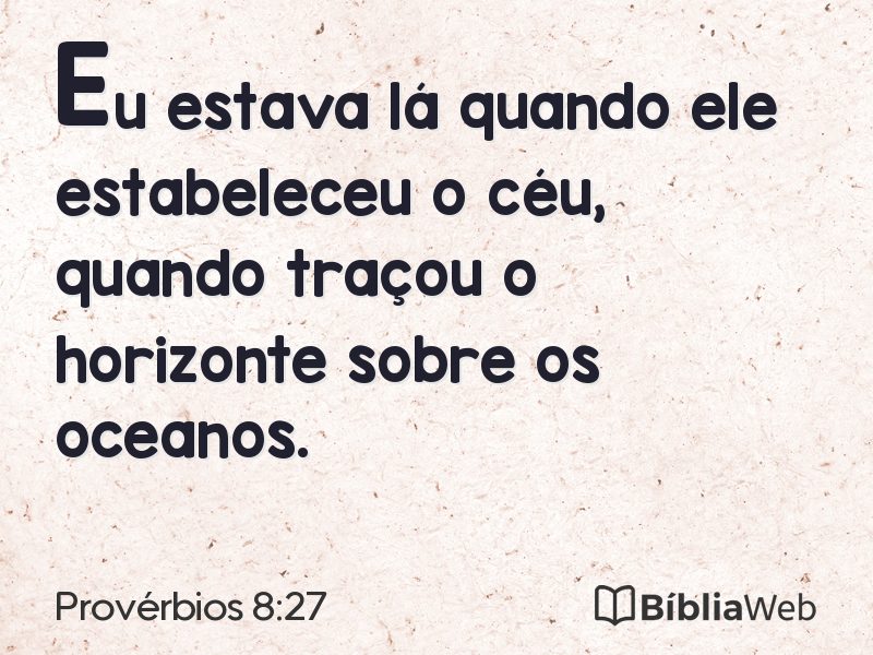 Provérbios 8:27 em imagem para compartilhar