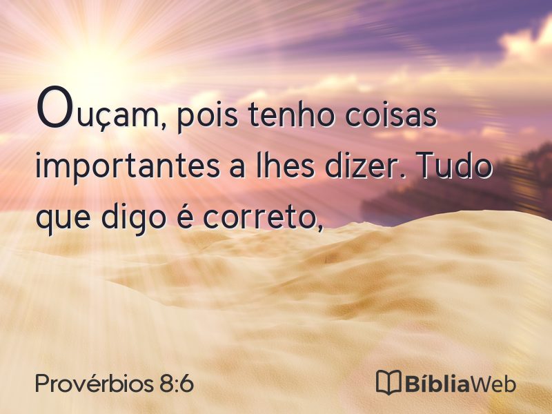Provérbios 8:6 em imagem para compartilhar