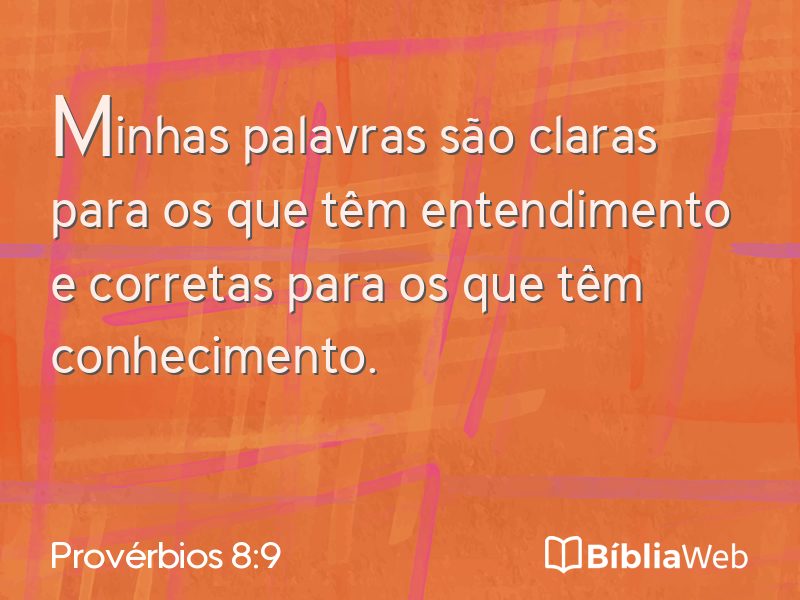 Provérbios 8:9 em imagem para compartilhar