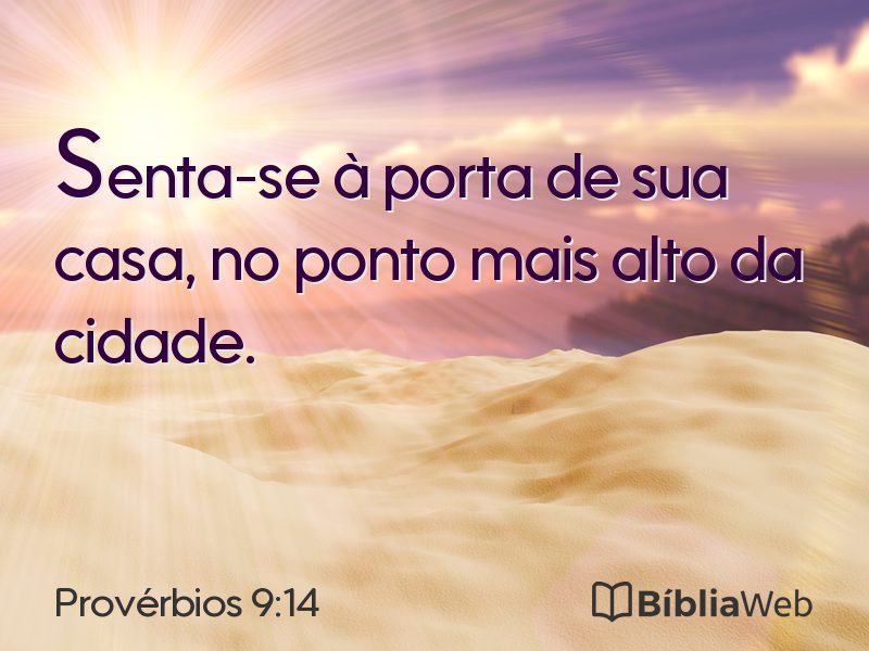 Provérbios 9:14 em imagem para compartilhar