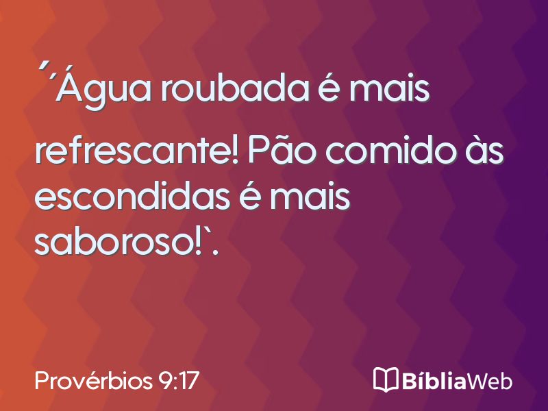 Provérbios 9:17 em imagem para compartilhar