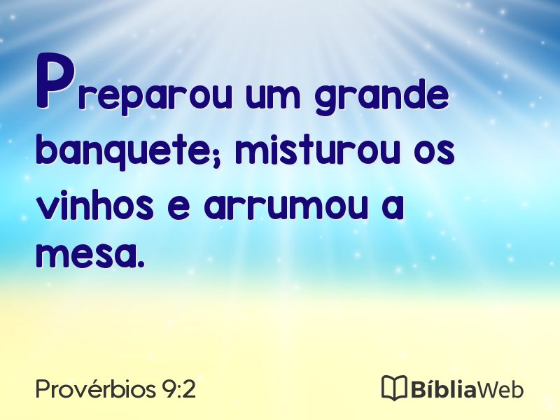 Provérbios 9:2 em imagem para compartilhar