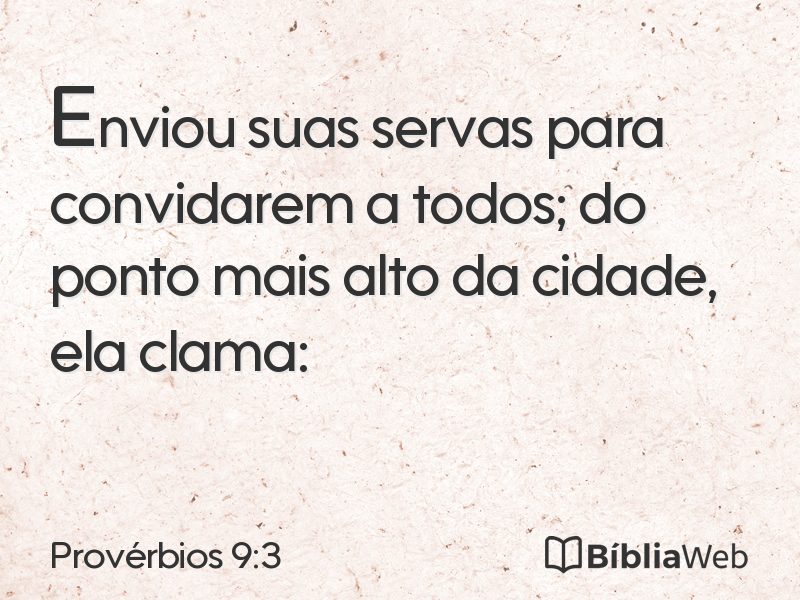 Provérbios 9:3 em imagem para compartilhar