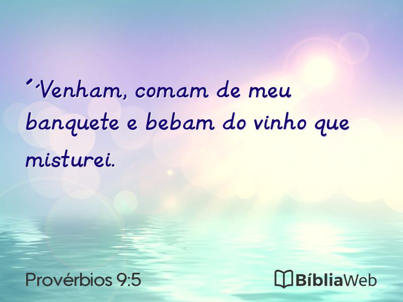 Provérbios 9:5 em imagem para compartilhar