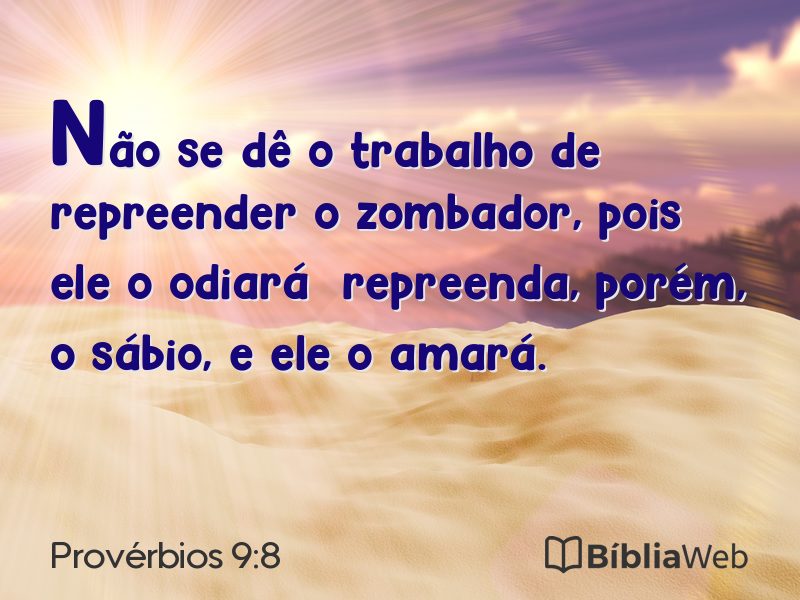Provérbios 9:8 em imagem para compartilhar